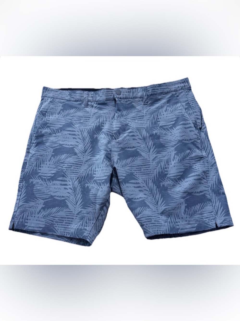 Tee Time Golf Shorts Blue Palm Print Mens 38 Stretch Performance